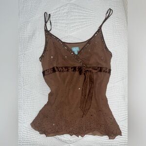 Brown beaded top